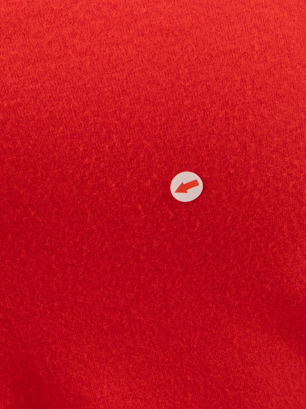 Helmut Lang Red Wool Asymmetric Shoulder Dress Size S 1