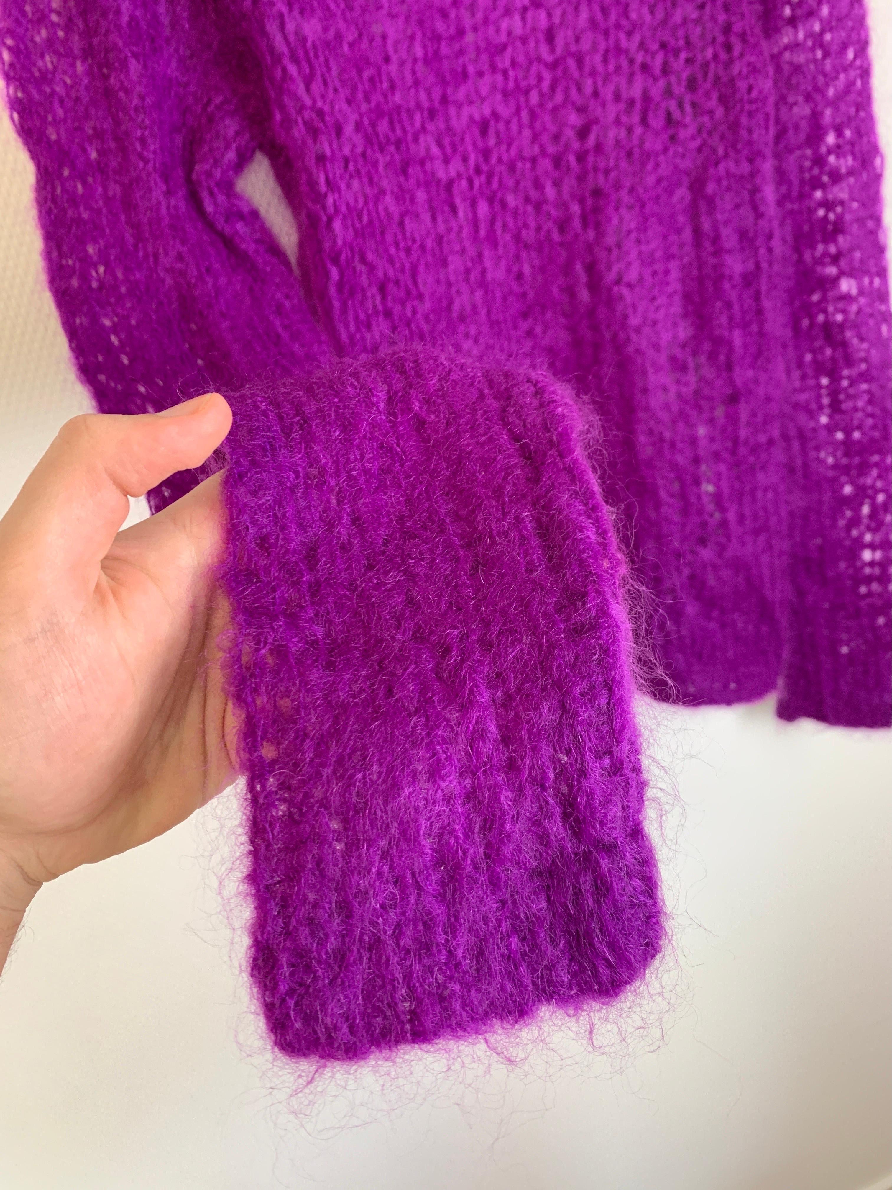 Women's or Men's Helmut Lang riot loose mohair knit purple For Sale