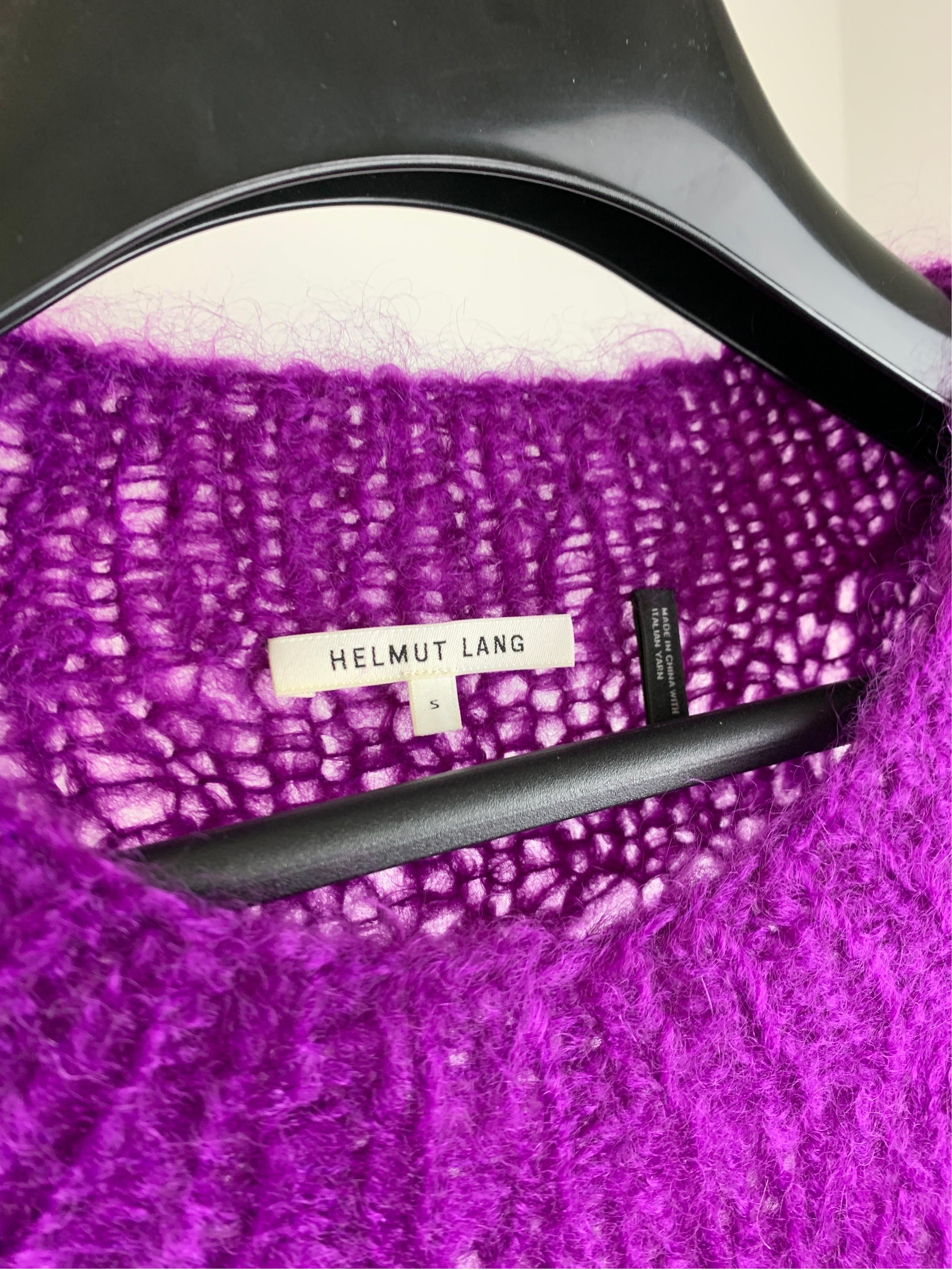 Helmut Lang riot loose mohair knit purple For Sale 1