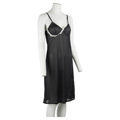 Helmut Lang S/S 1996 Perforated Mesh Lace Trim Slip Dress