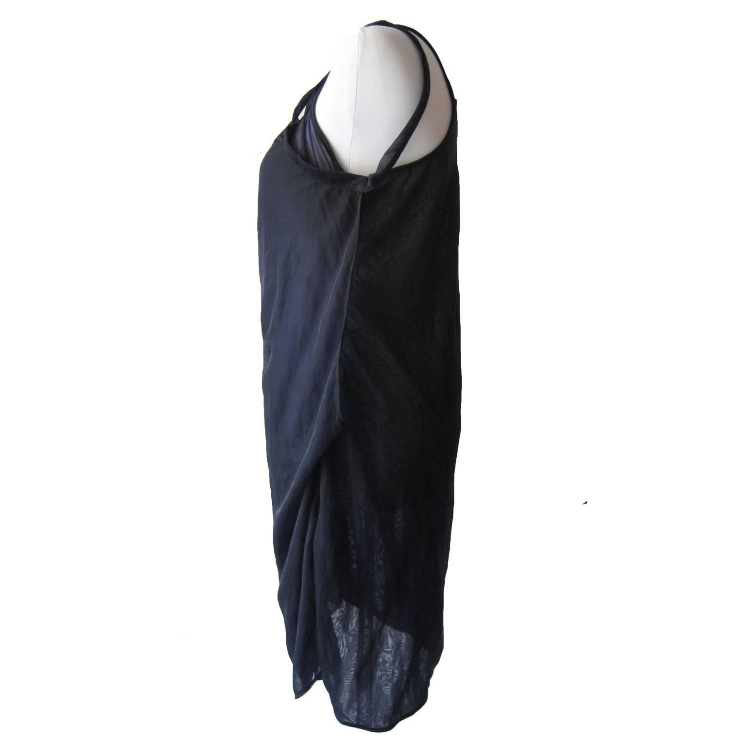 Helmut Lang Sheer Navy Layered Dress SS 1995 For Sale at 1stDibs