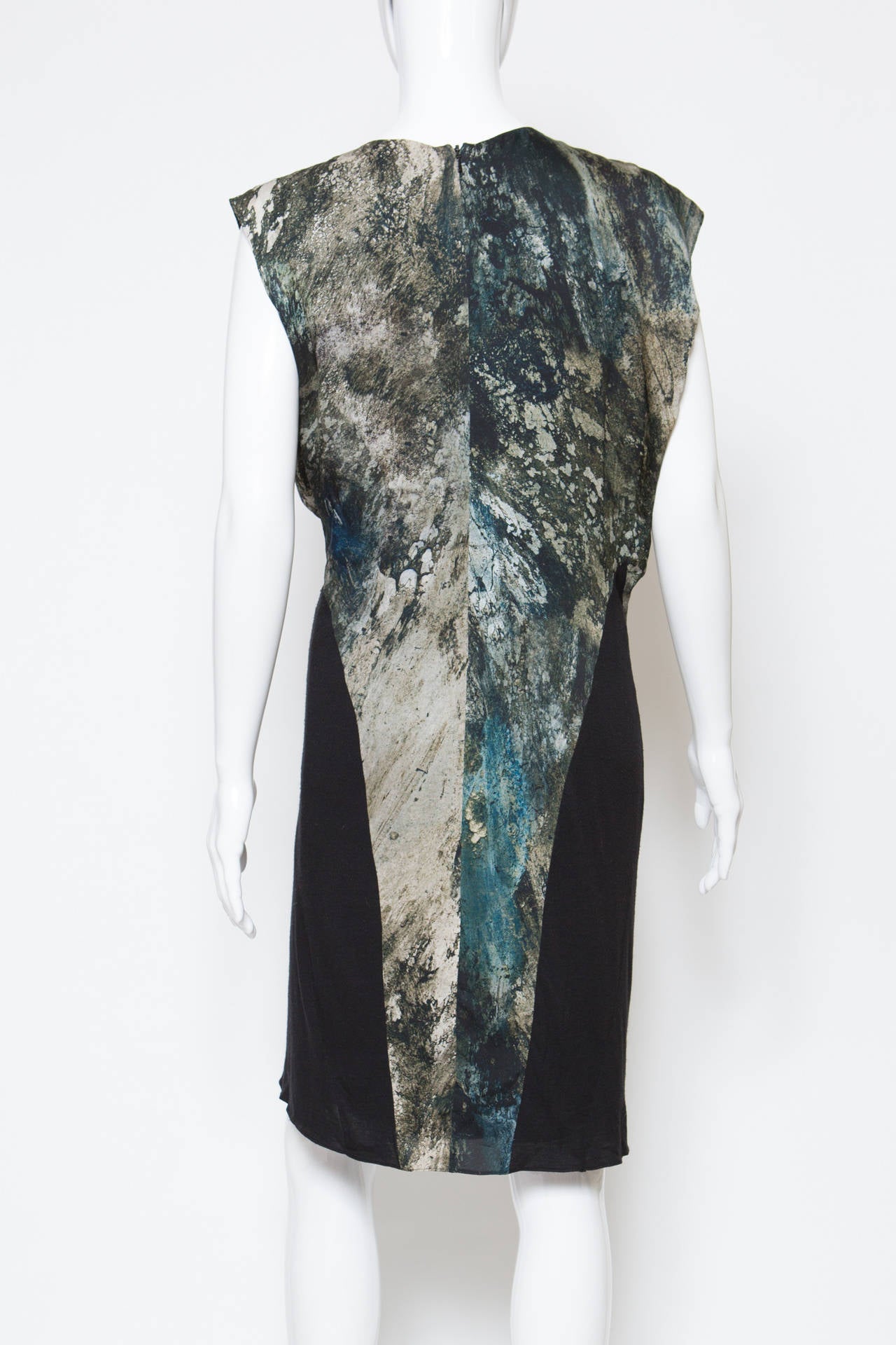 Gray 1990s Helmut Lang Printed Silk Dress For Sale
