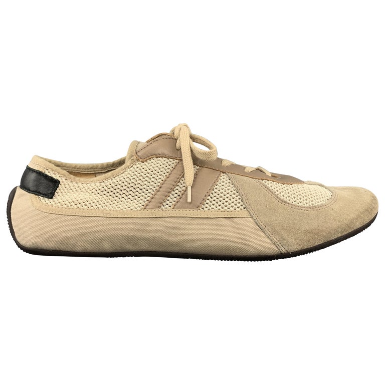 HELMUT LANG Size Khaki Suede and Mesh Trainer Sneakers For Sale at 1stDibs | helmut lang shoes, helmut lang sneakers