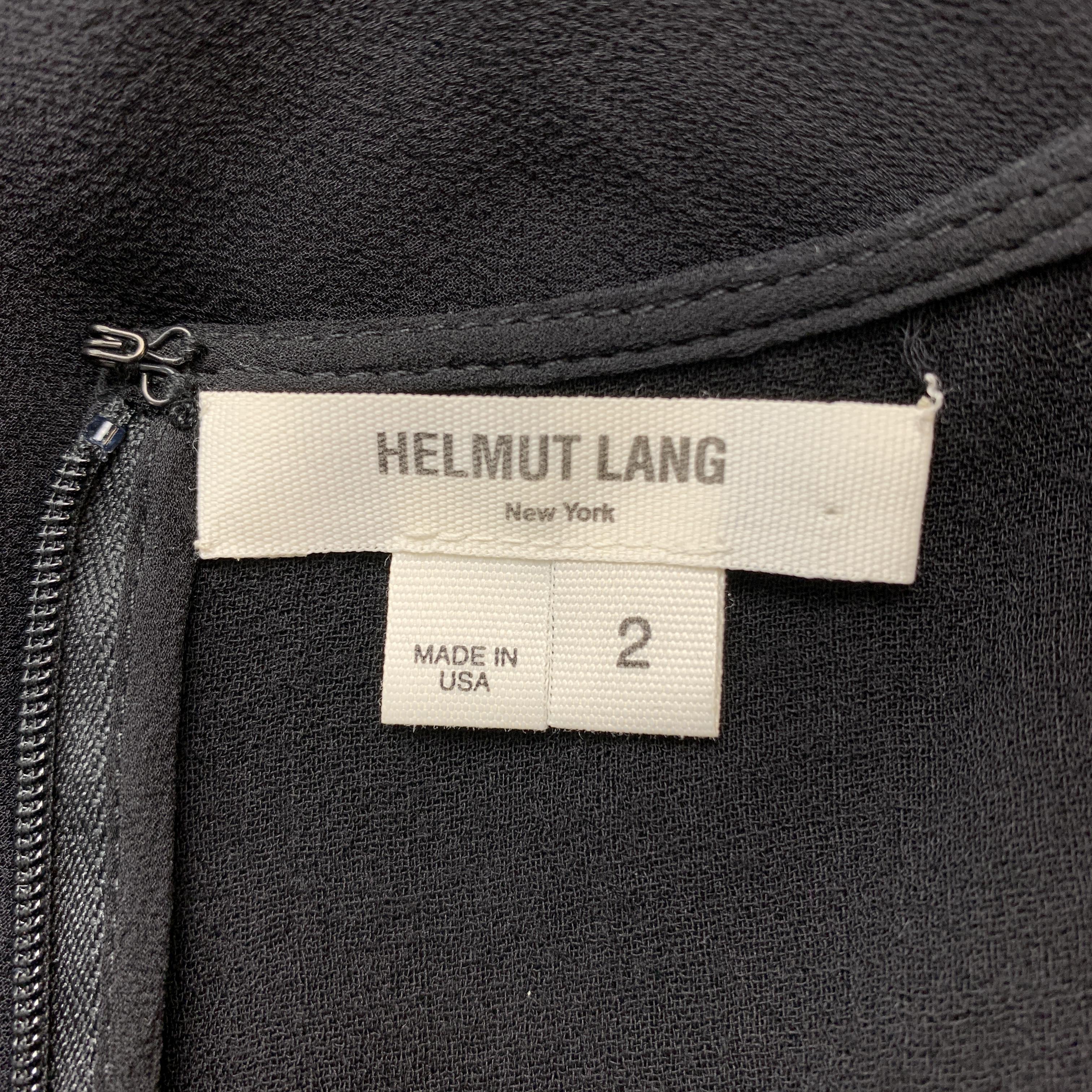 HELMUT LANG Size 2 Black Silk & Wool Layered Tank Bubble Dress 1