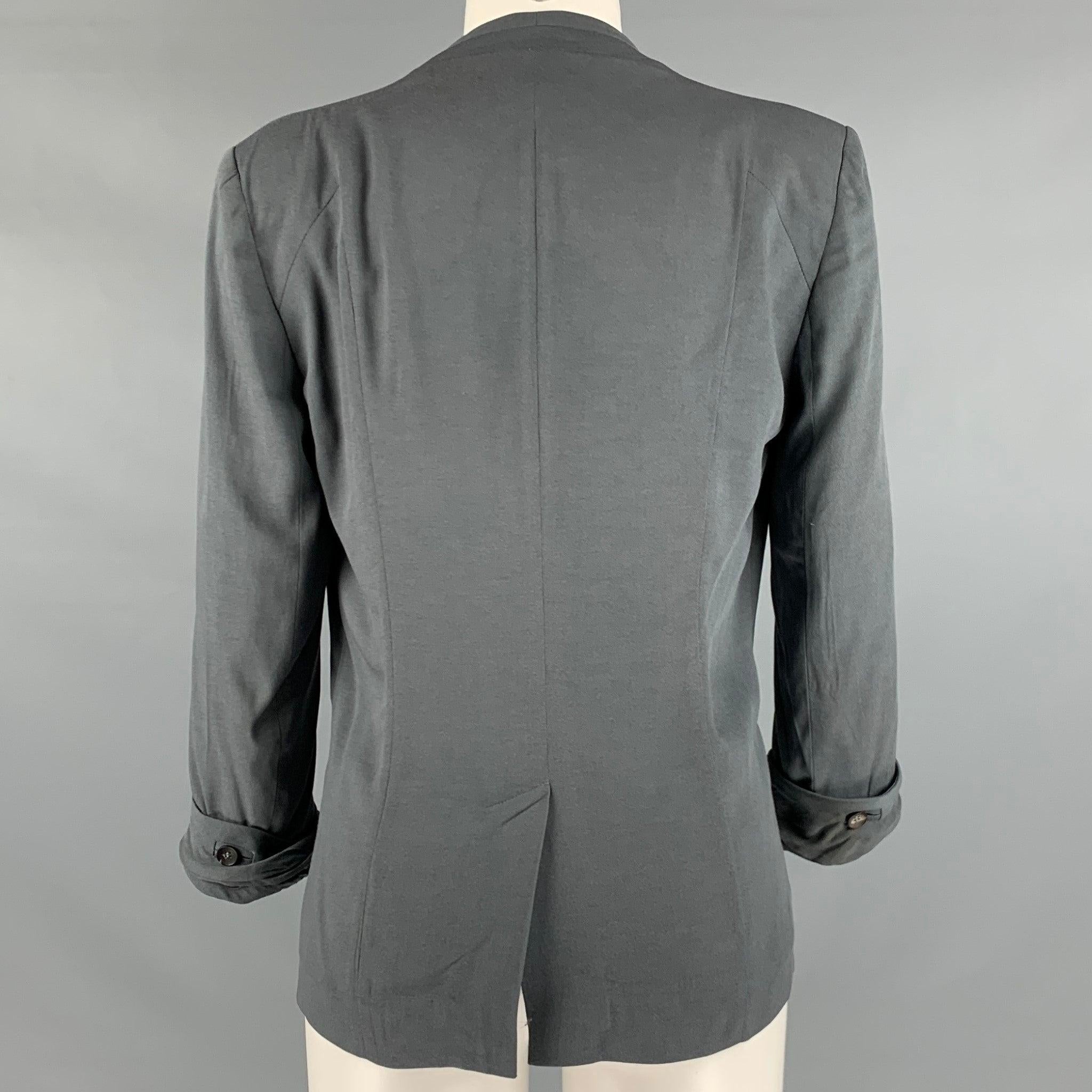 HELMUT LANG Size 2 Grey Viscose Elastane Jacket In Good Condition For Sale In San Francisco, CA