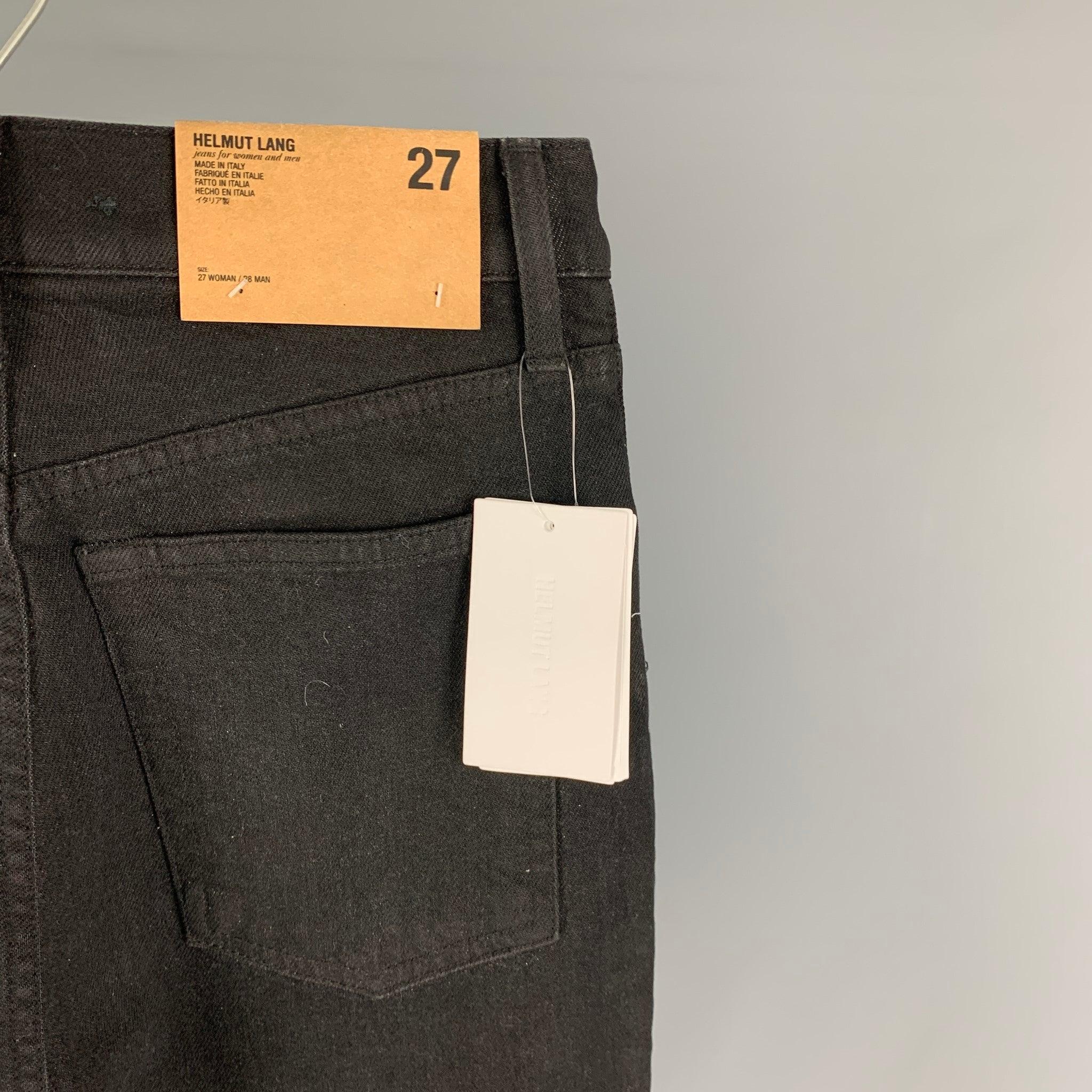 HELMUT LANG Size 27 Black Cotton Femme Hi Spikes Jeans In Good Condition For Sale In San Francisco, CA