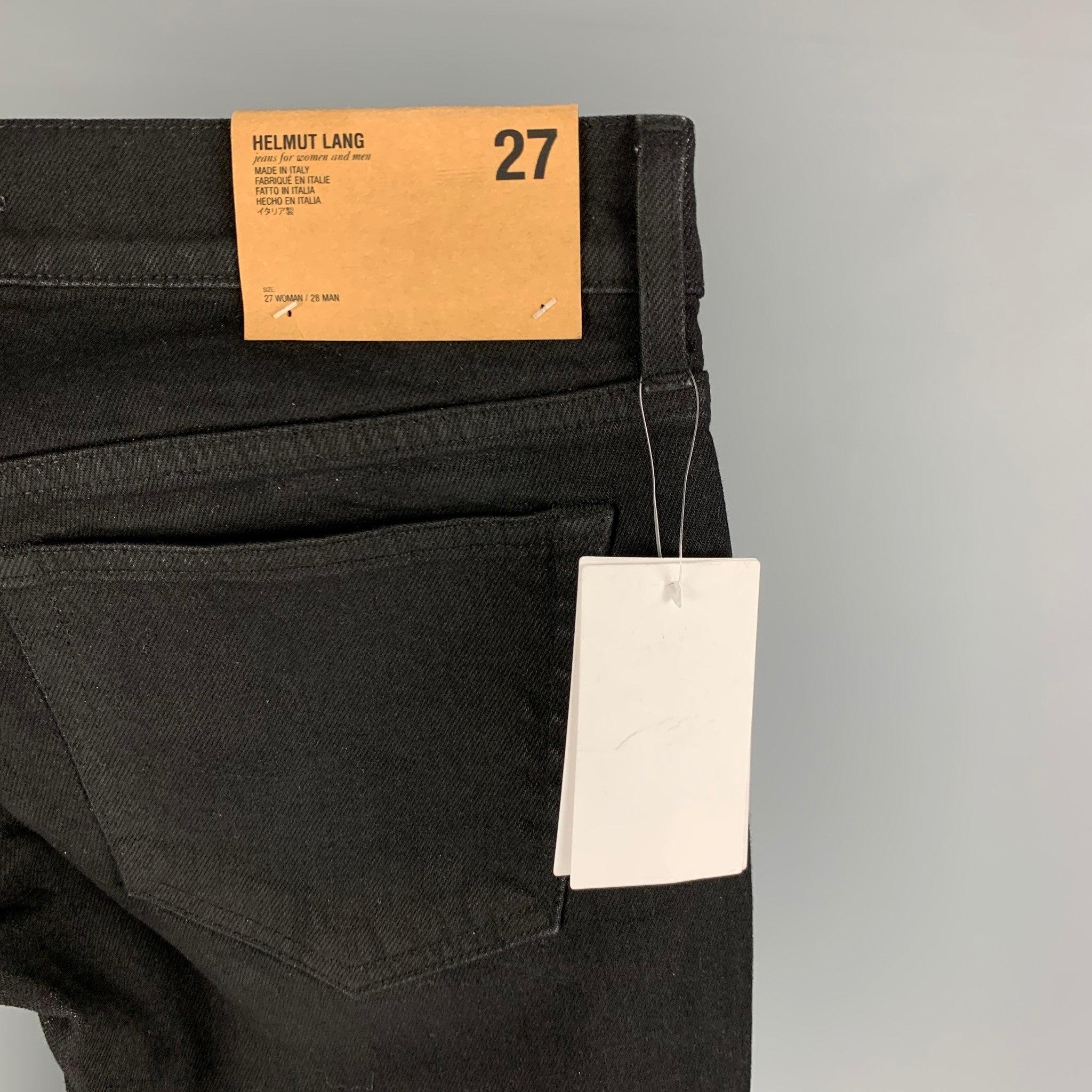 HELMUT LANG Size 27 Black Cotton Femme Lo Cigarette Jeans In Good Condition For Sale In San Francisco, CA