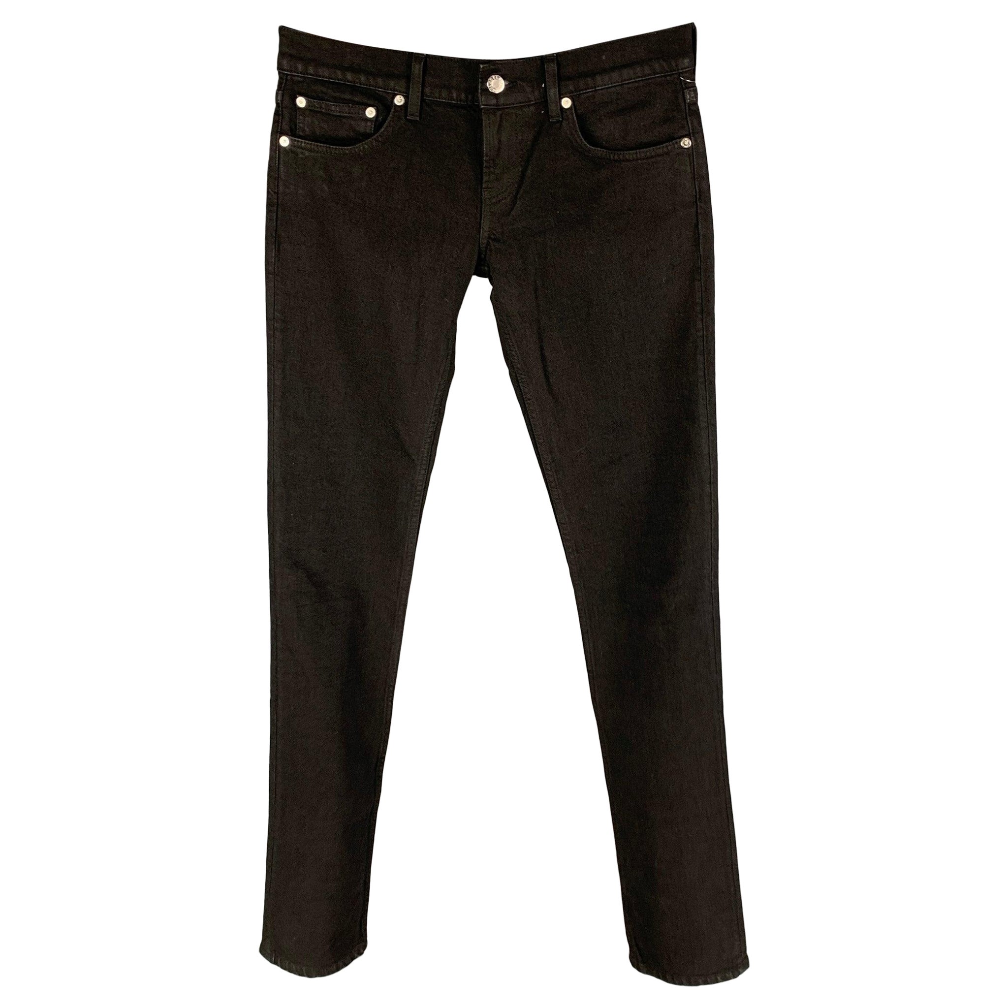 Helmut Lang Taglia 27 Cotone Nero Femme Lo Cigarette Jeans