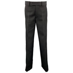 HELMUT LANG Size 28 x 33 Black Structured Wool Twill Dress Pants