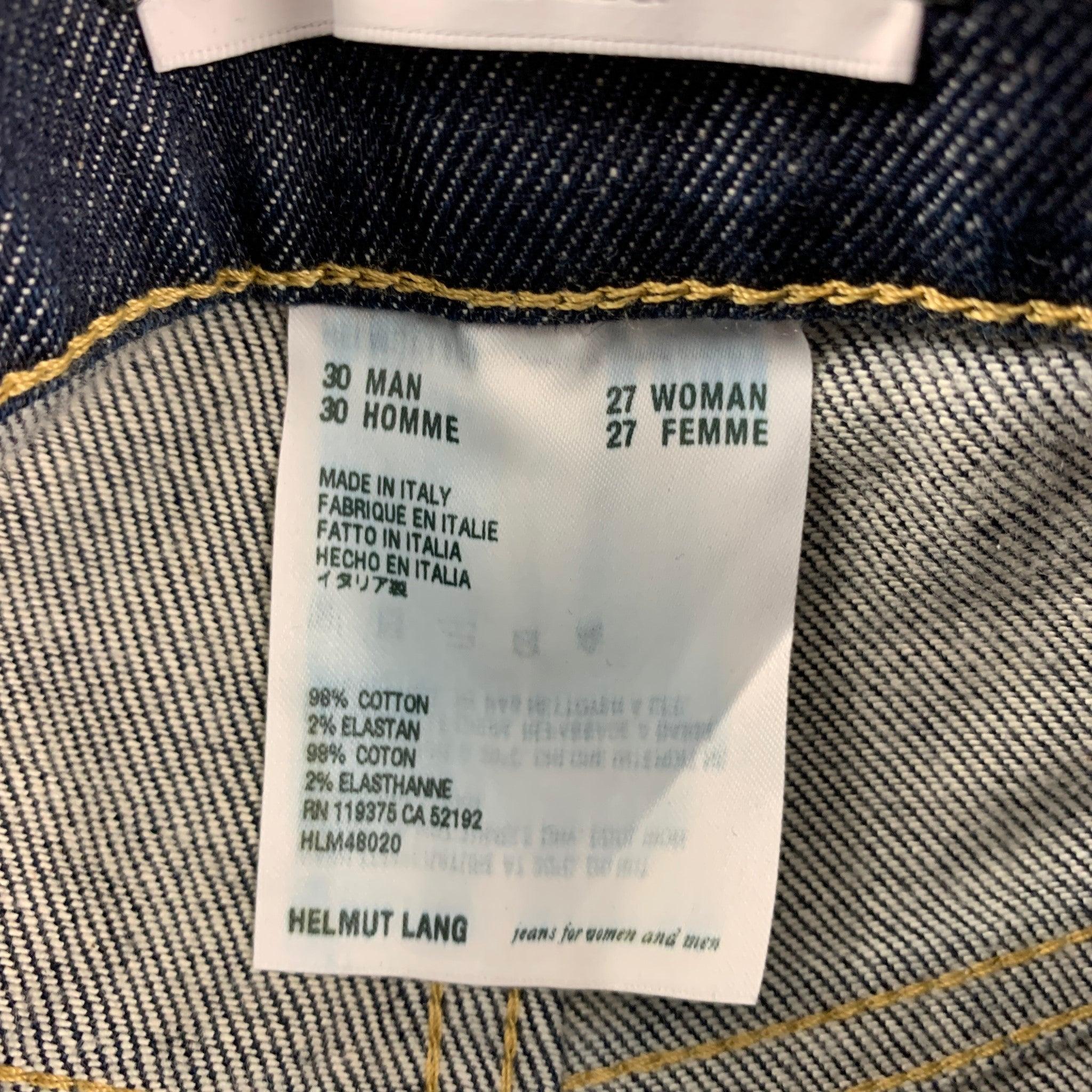 Men's HELMUT LANG Size 30 Blue Cotton Slim Multi Key Rings Jeans For Sale