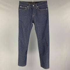 HELMUT LANG Size 30 Blue Cotton Slim Multi Key Rings Jeans