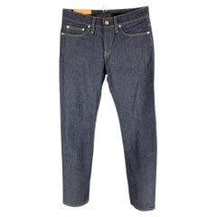 HELMUT LANG Size 30 Blue Cotton Slim Multi Key Rings Jeans
