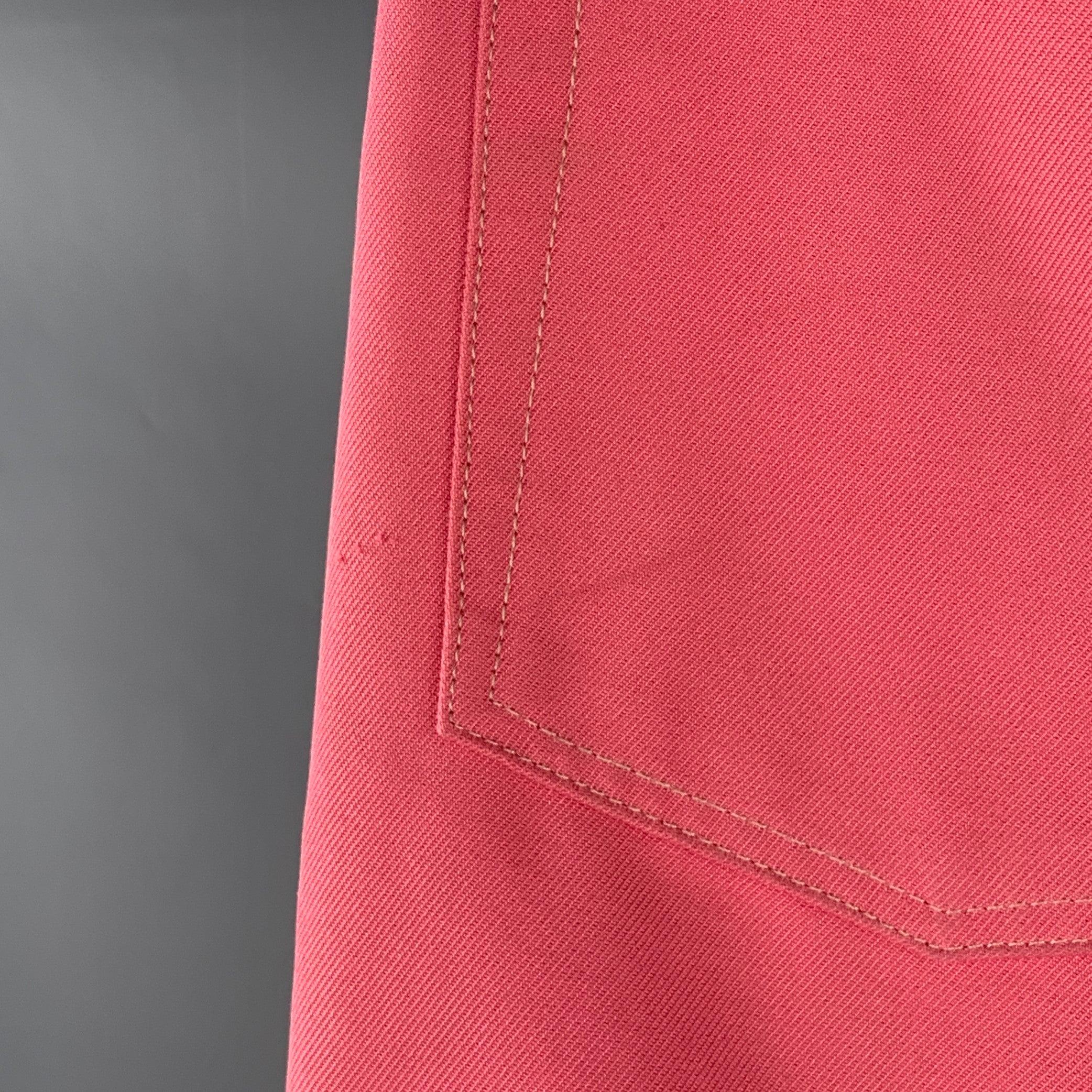 HELMUT LANG Size 30 Pink Cotton Blend Slim Straight Button Fly Jeans In Good Condition For Sale In San Francisco, CA