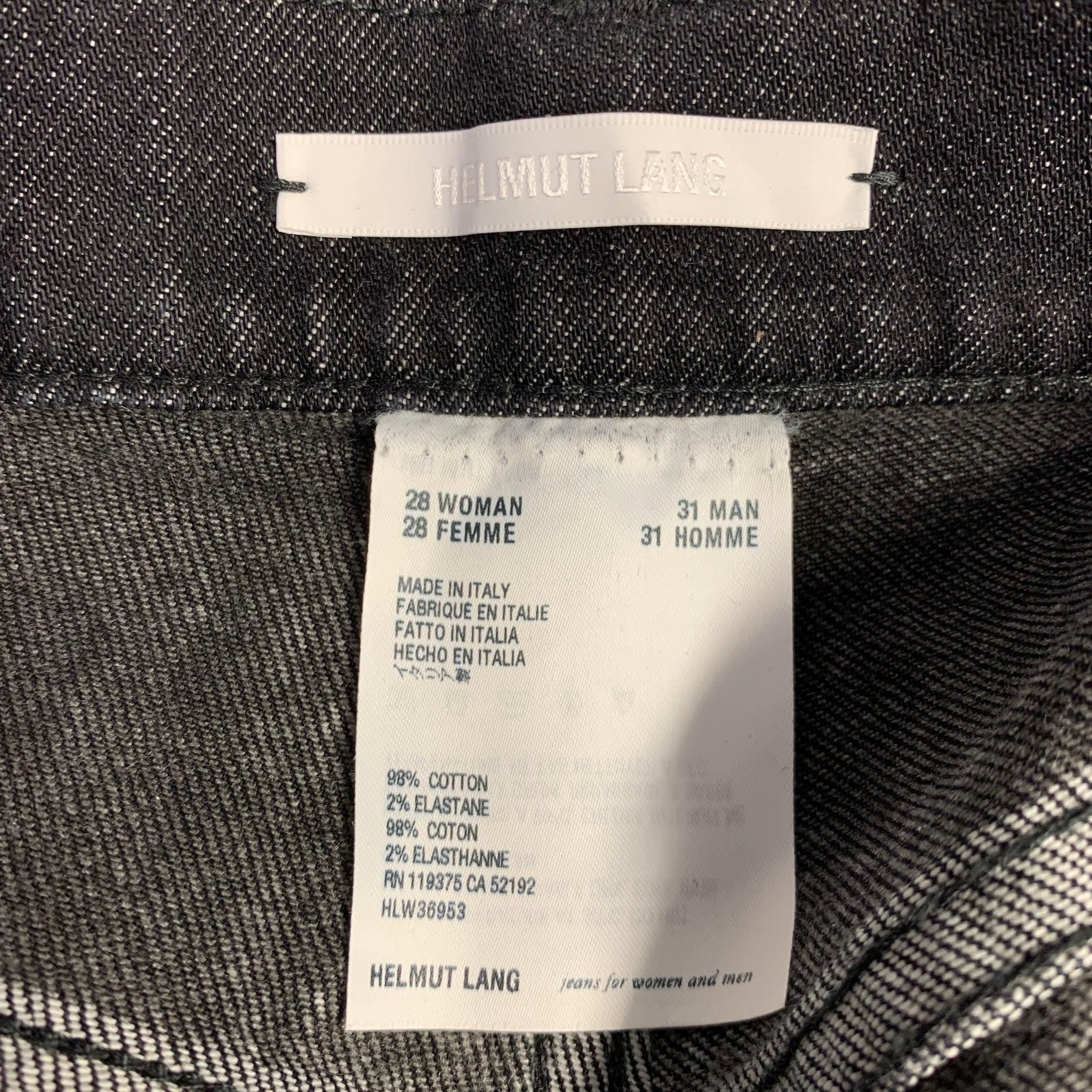 HELMUT LANG Size 31 Black Cotton Blend Straight Jeans In Excellent Condition For Sale In San Francisco, CA