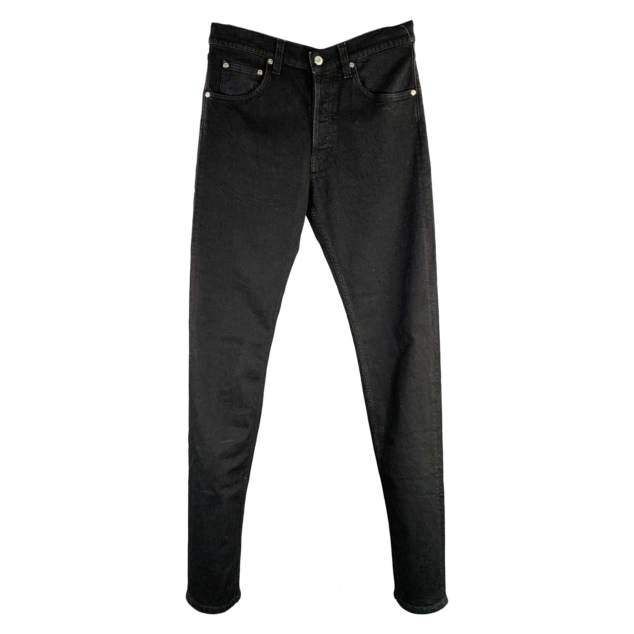 HELMUT LANG Taille 31 Jean droit en coton mélangé noir