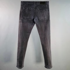 HELMUT LANG Size 32 Black Cotton Blend Straight Zip Fly Jeans