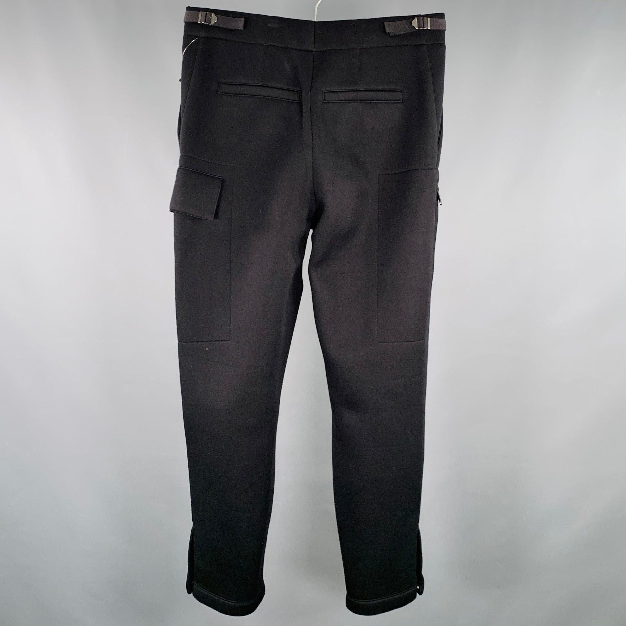 HELMUT LANG Größe 32 Schwarz Modal Side Tabs Ungewöhnliche Hose im Zustand „Hervorragend“ im Angebot in San Francisco, CA