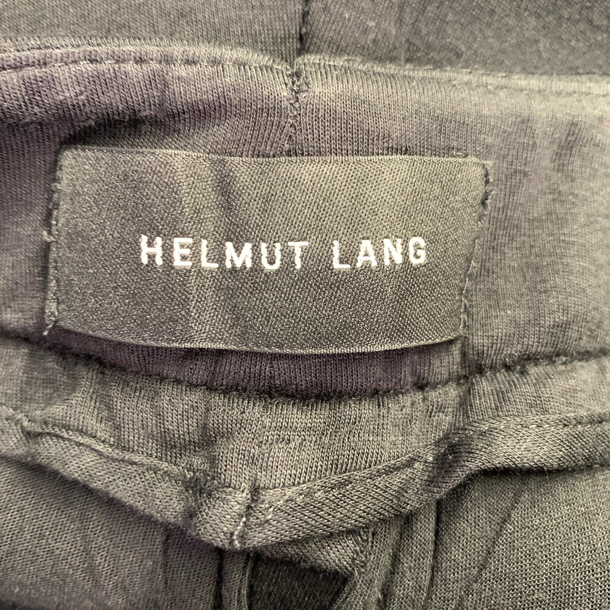 HELMUT LANG Größe 32 Schwarz Modal Side Tabs Ungewöhnliche Hose im Angebot 2