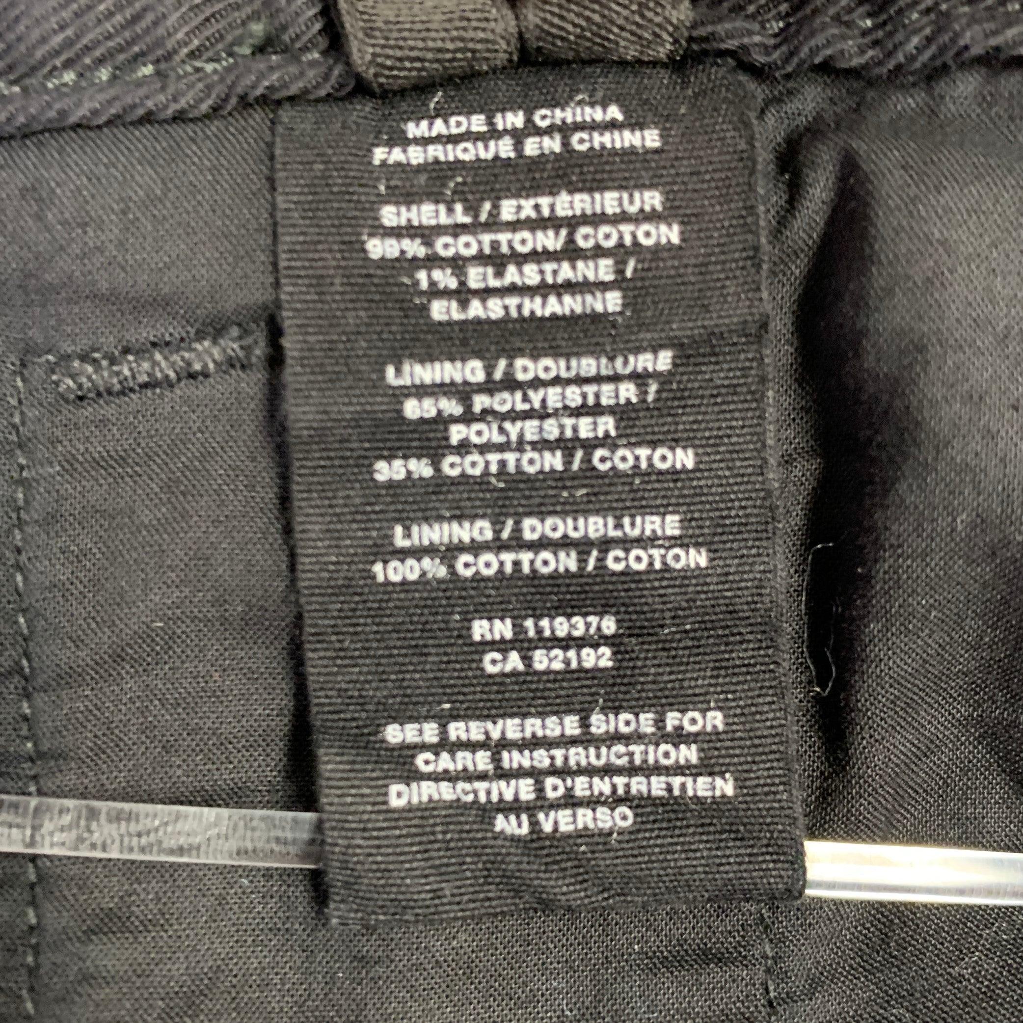 HELMUT LANG Size 32 Black Twill Cotton Blend Pleated Casual Pants 1