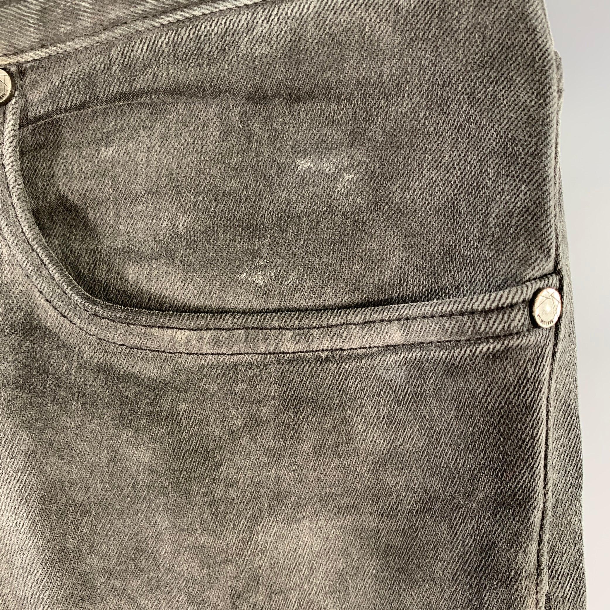 Gray HELMUT LANG Size 32 Grey Charcoal Cotton Blend Slim Straight Jeans