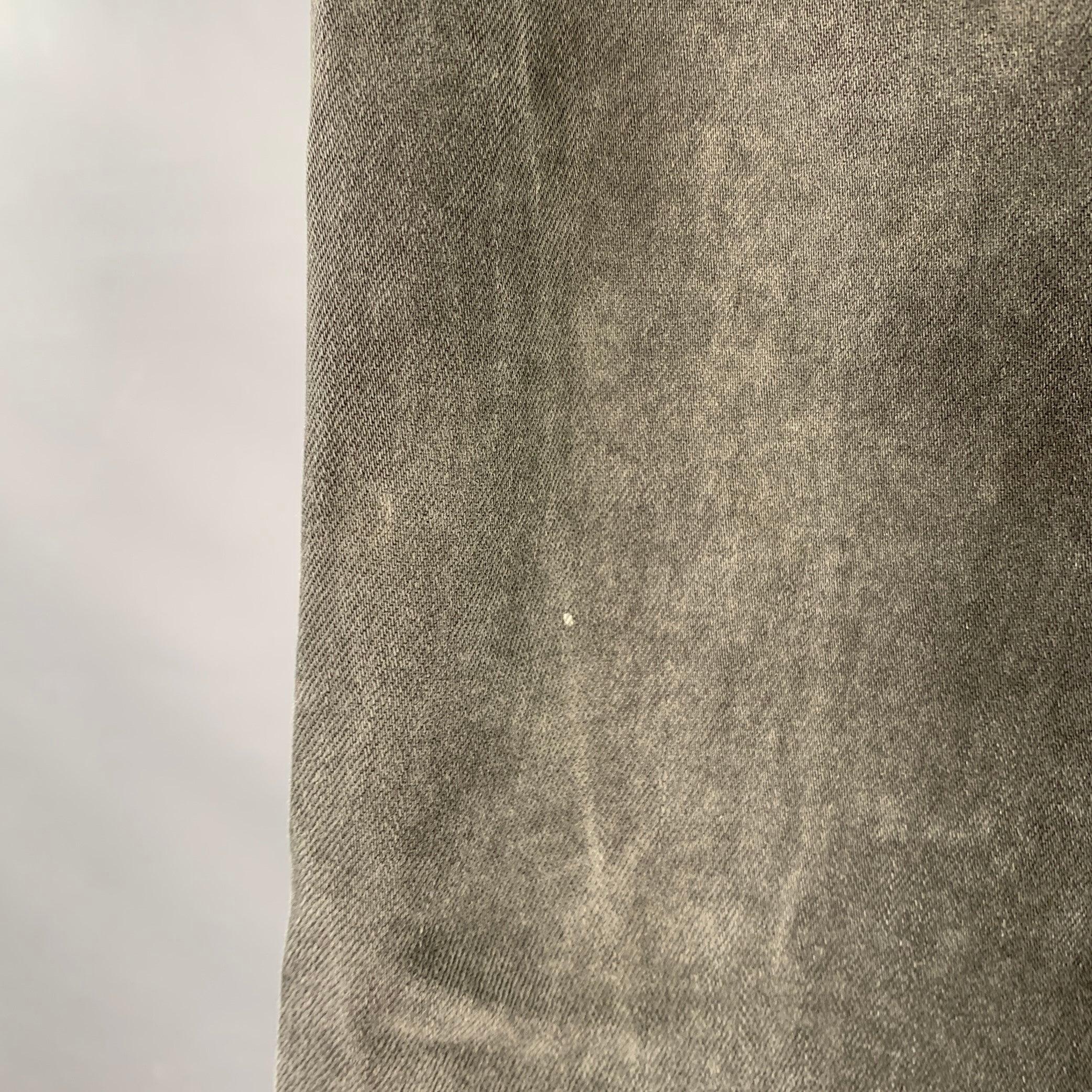 Men's HELMUT LANG Size 32 Grey Charcoal Cotton Blend Slim Straight Jeans