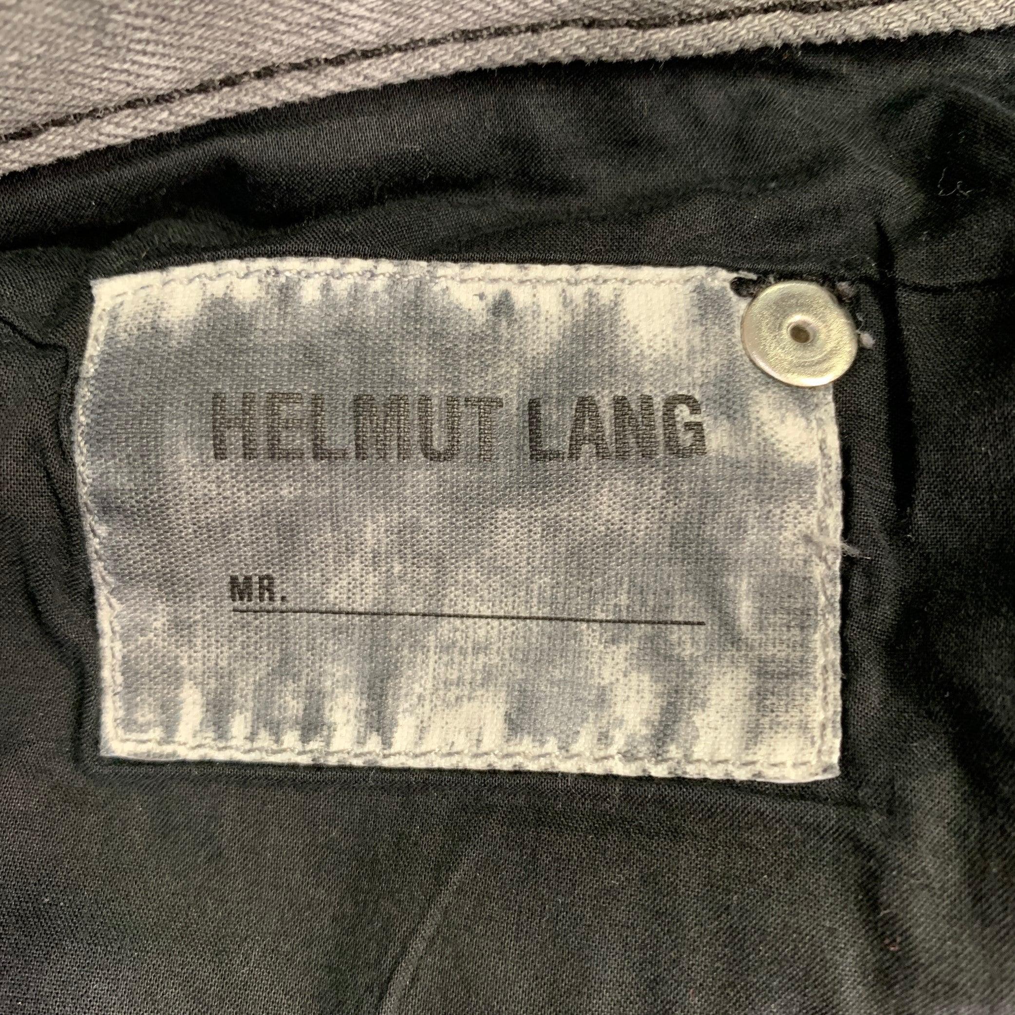 HELMUT LANG Size 32 Grey Charcoal Cotton Blend Slim Straight Jeans 1