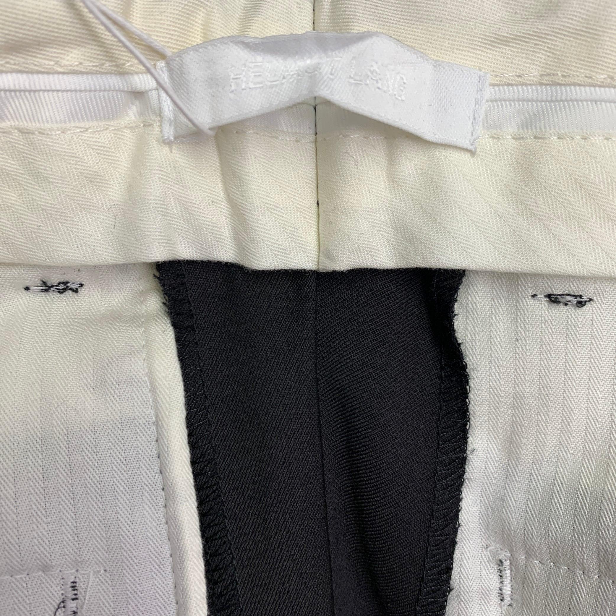 Helmut Lang Taglia 33 Pantalone Auto Nero Lana Zip Fly Dress Pants in vendita 1