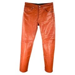 HELMUT LANG Taille 33 en cuir de mouton orange rouille à cinq poches