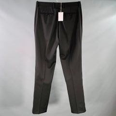 HELMUT LANG Talla 34 Pantalón Coche Lana Negro Zip Fly Pantalones de vestir