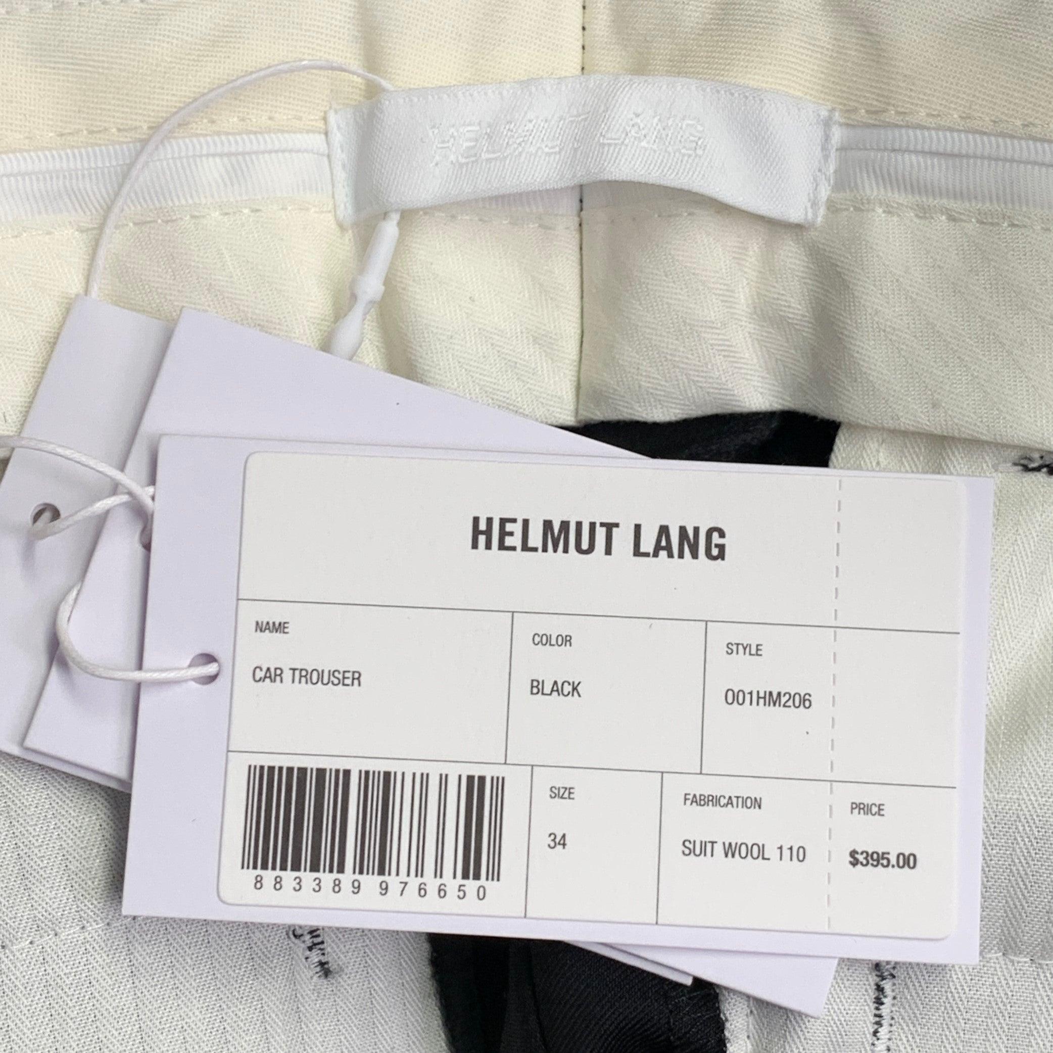 Helmut Lang Taglia 34 Pantalone Auto Nero Lana Zip Fly Dress Pants In condizioni ottime in vendita a San Francisco, CA
