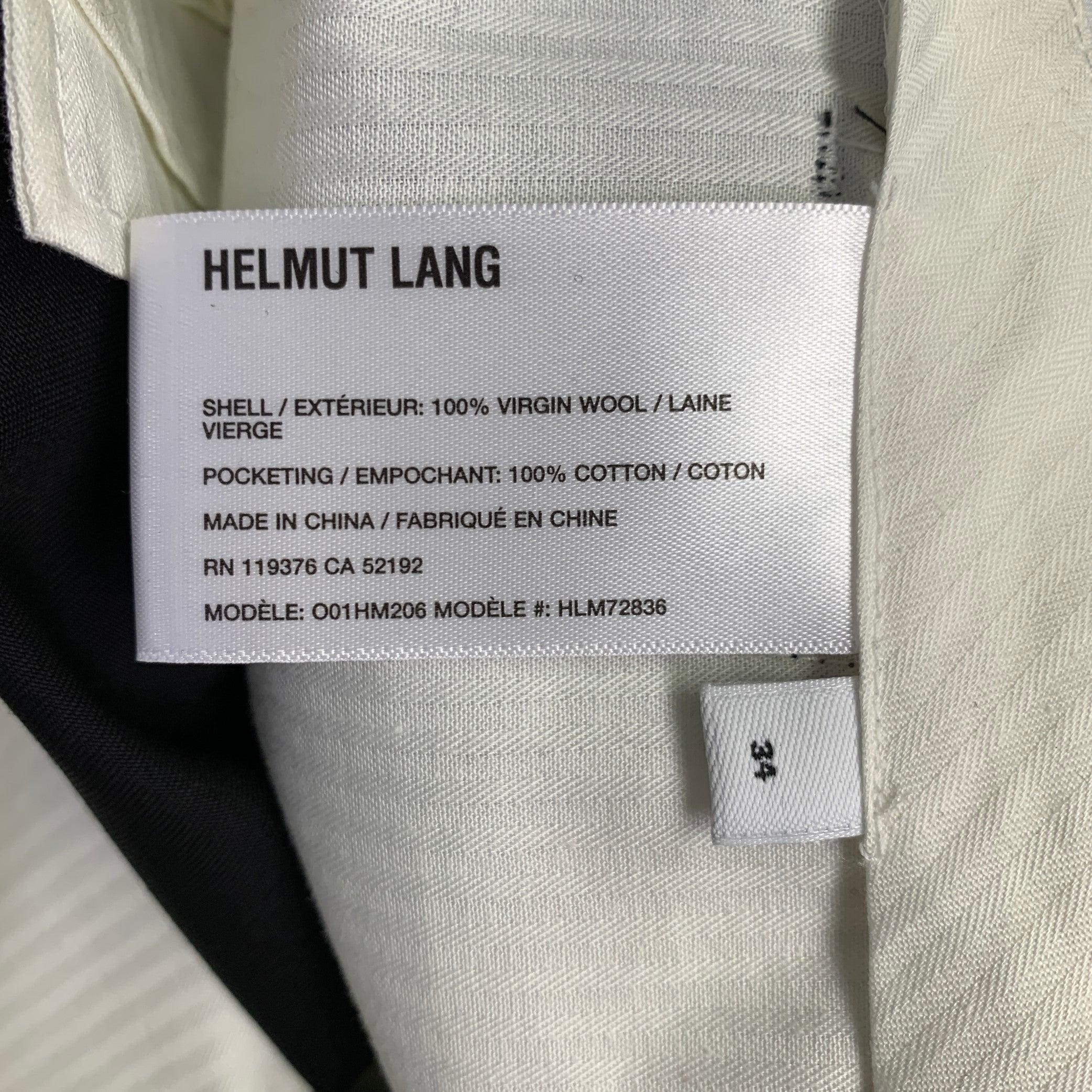 Uomo Helmut Lang Taglia 34 Pantalone Auto Nero Lana Zip Fly Dress Pants in vendita