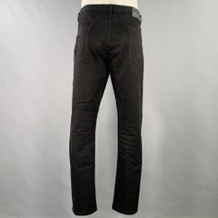 HELMUT LANG Size 38 Black Twill Cotton Distressed Jeans