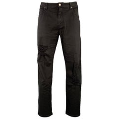 HELMUT LANG Größe 38 Schwarze Jeans aus Twill-Baumwolle im Distressed-Stil