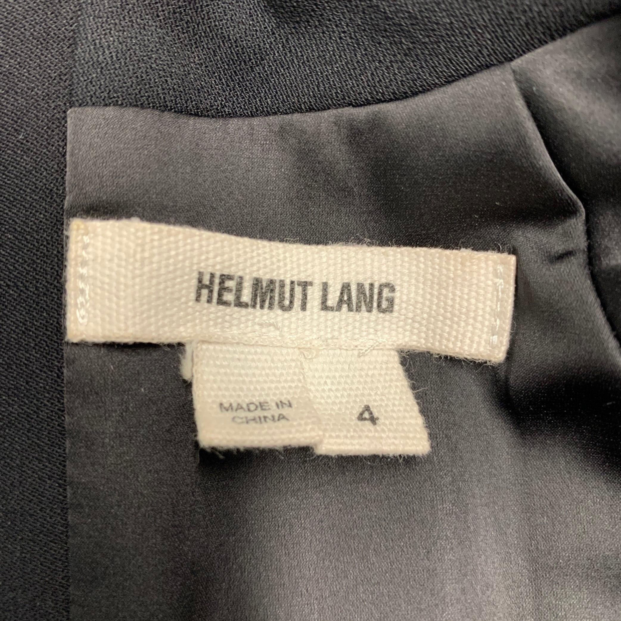 HELMUT LANG Size 4 Black Cotton Wool Textured Sleeveless Dress For Sale 1
