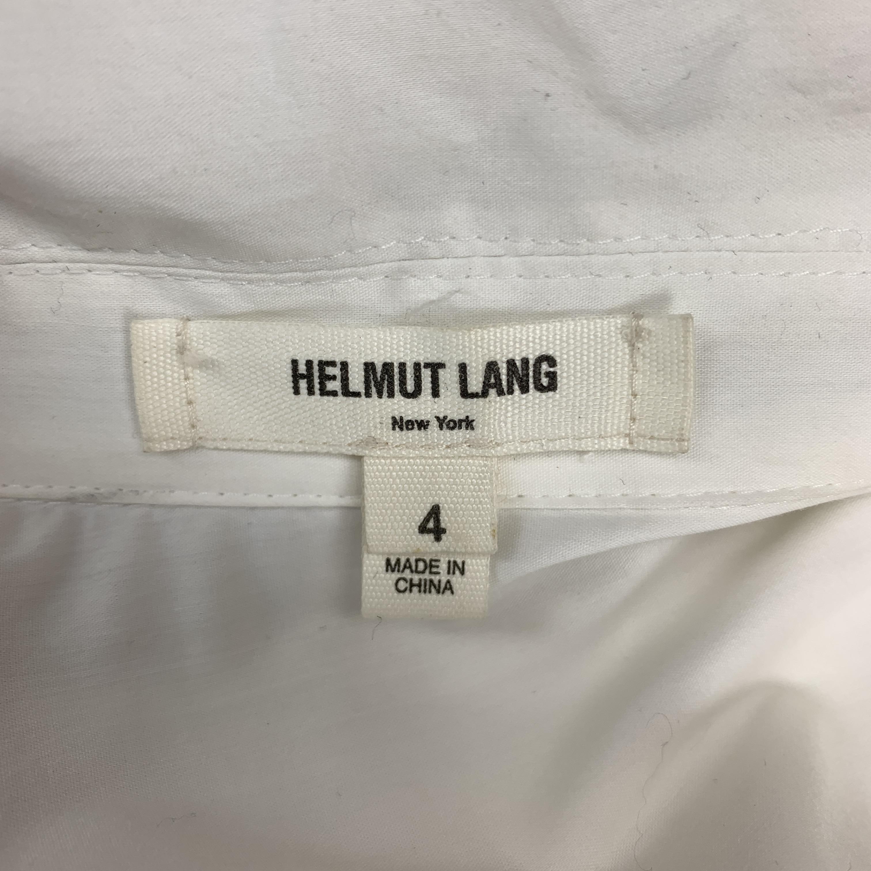 HELMUT LANG Size 4 White Lapel Shirt Dress 5