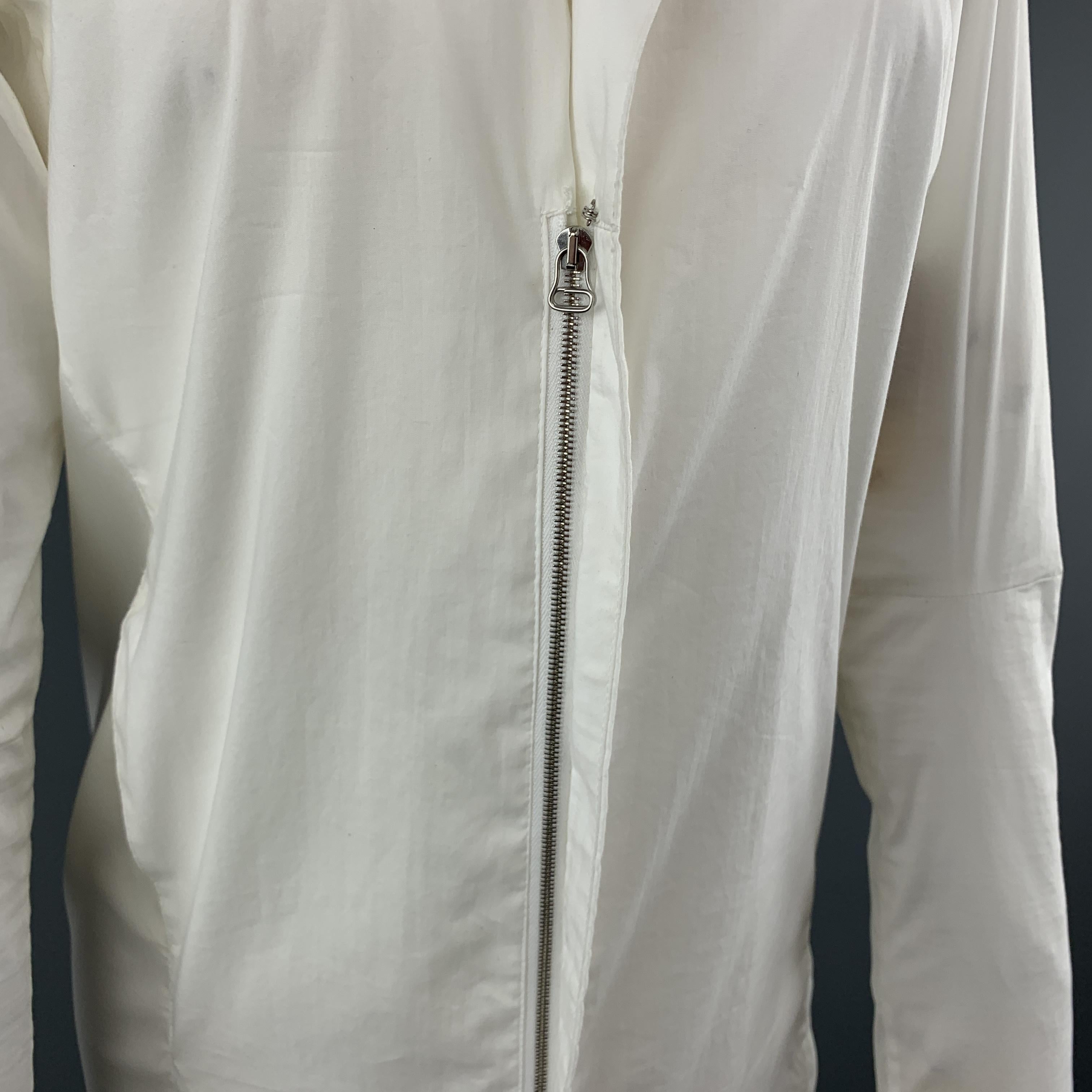 HELMUT LANG Size 4 White Lapel Shirt Dress 4