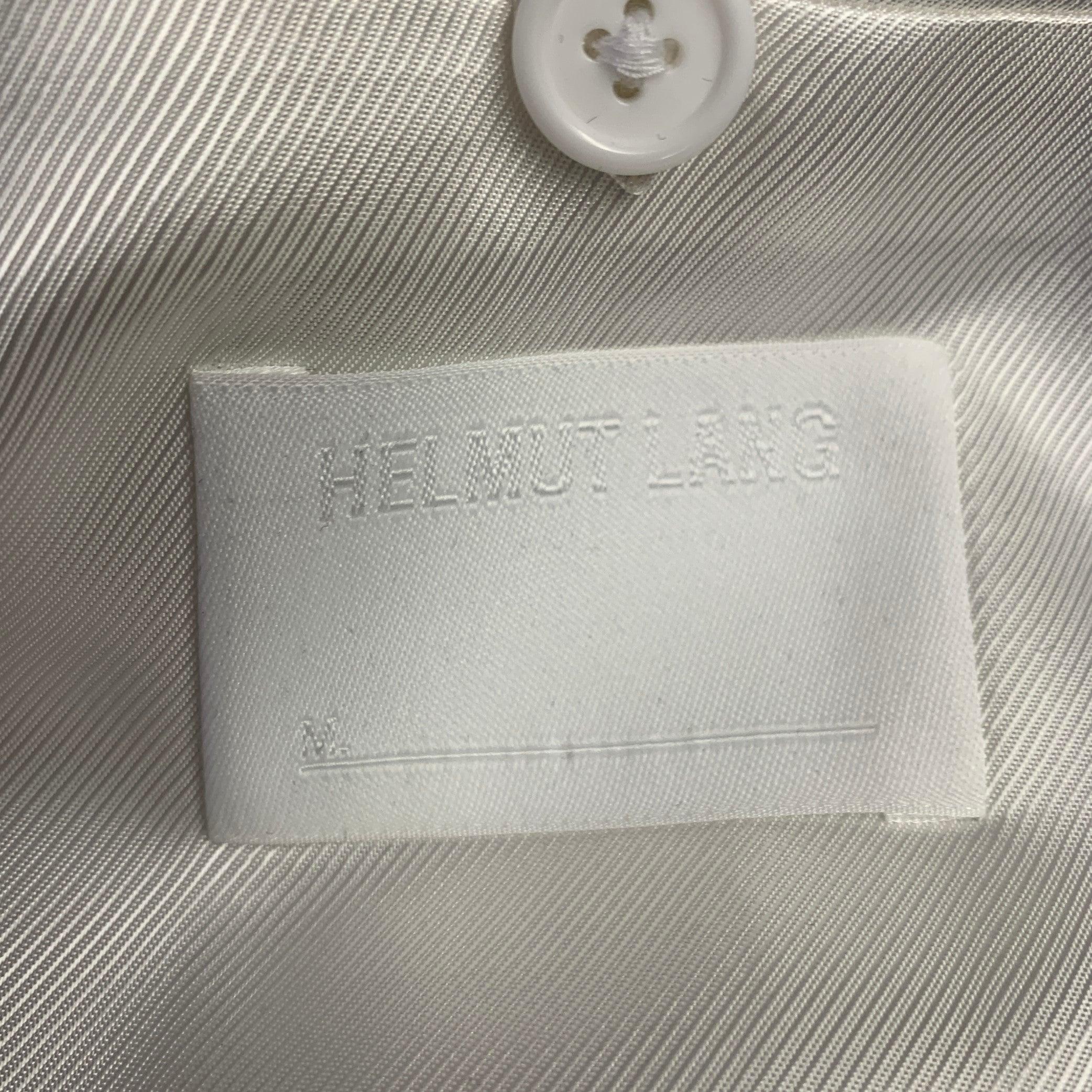 HELMUT LANG Taglia 40 Abito in lana vergine nero con cintura di sicurezza e risvolto a tacca in vendita 6