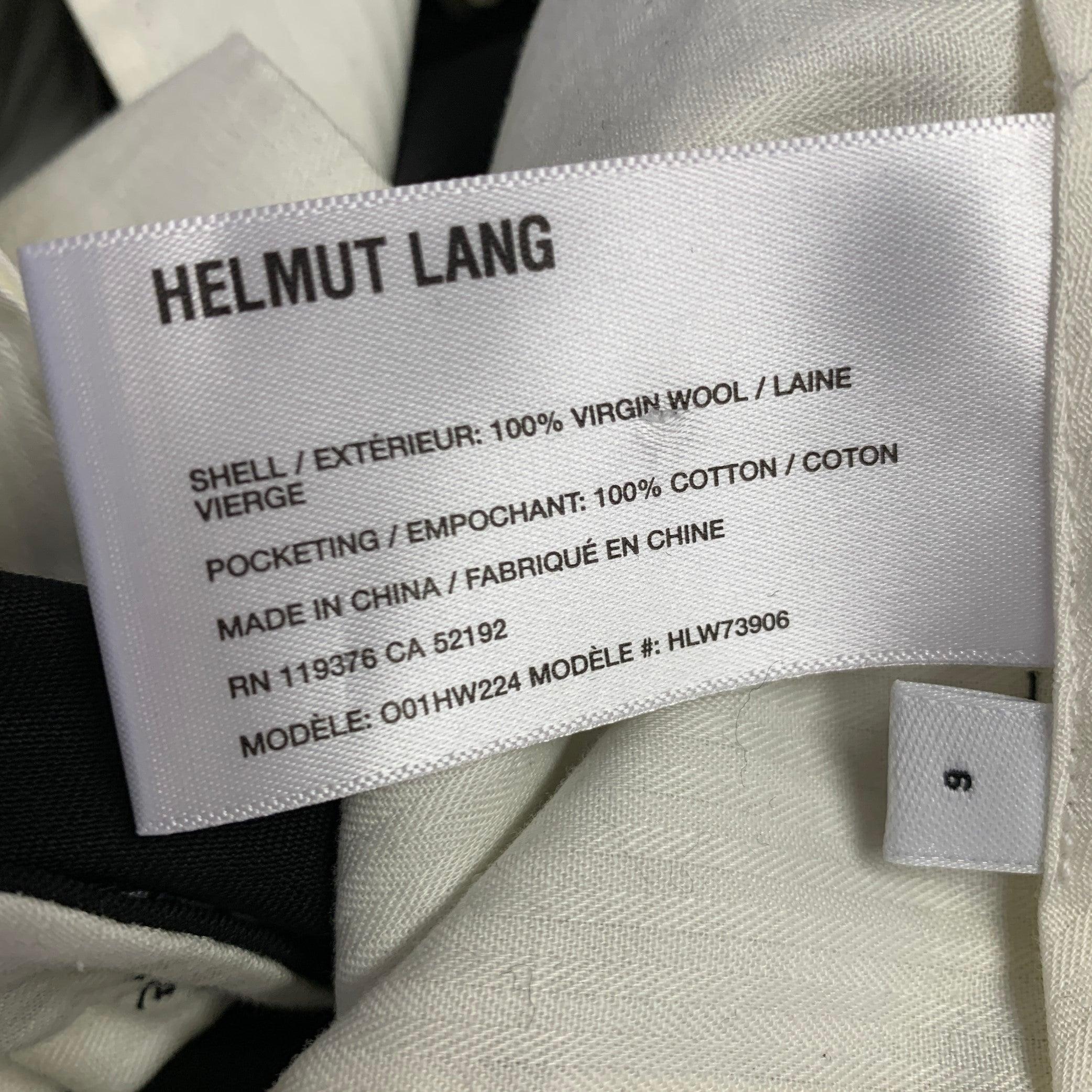 HELMUT LANG Taille 6 Seatbelt Black Pink Wool Straight Zip Fly Dress Pants Excellent état - En vente à San Francisco, CA