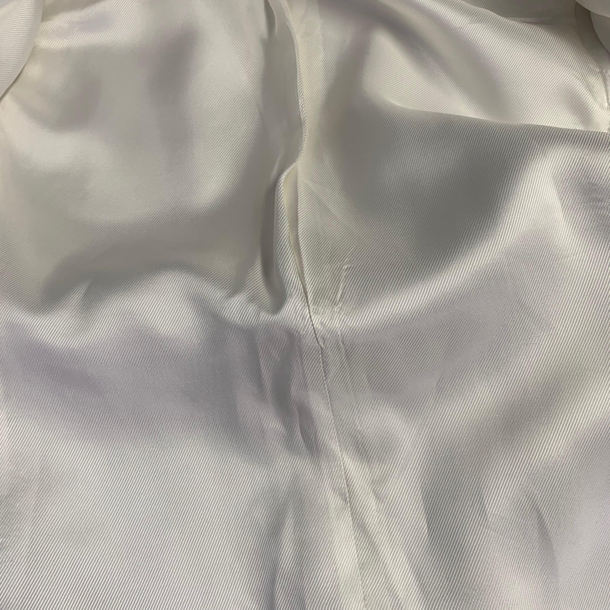HELMUT LANG Größe 8 Creme Viskose Baumwolle Woven Jacke Blazer im Angebot 5