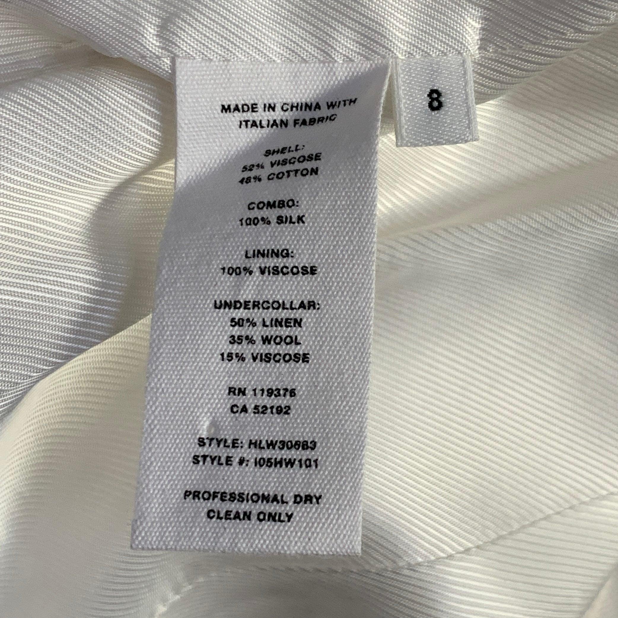 HELMUT LANG Größe 8 Creme Viskose Baumwolle Woven Jacke Blazer im Angebot 6