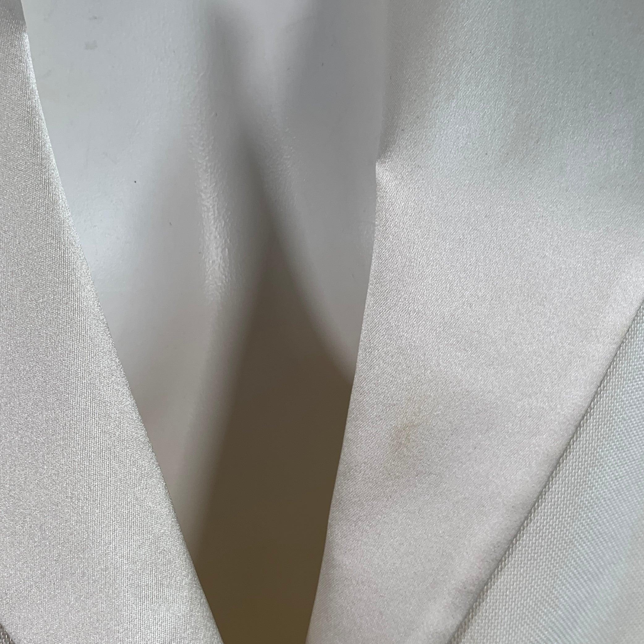 HELMUT LANG Größe 8 Creme Viskose Baumwolle Woven Jacke Blazer im Angebot 3