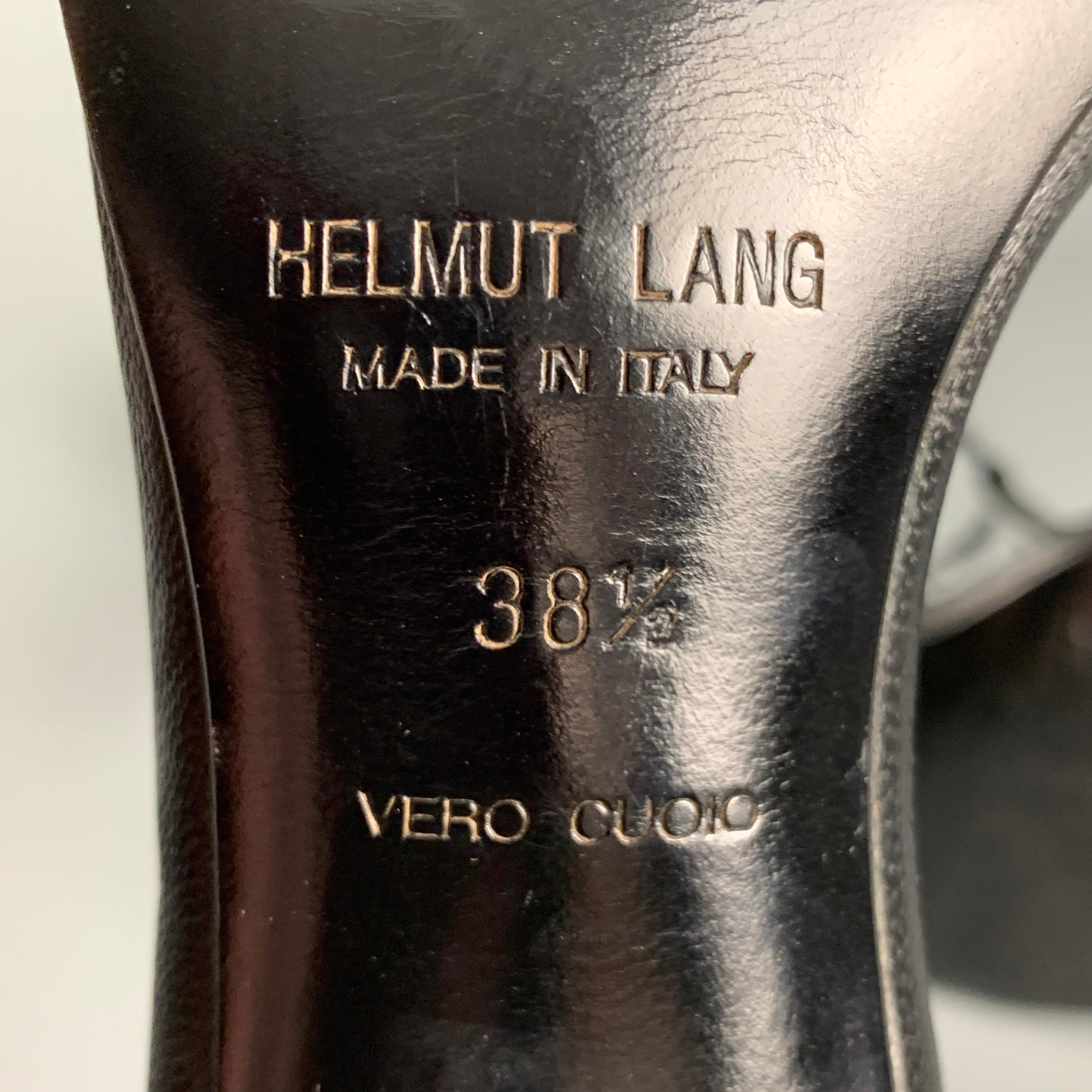 HELMUT LANG Size 8.5 Black Leather Sandals For Sale 3
