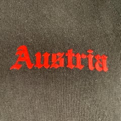 HELMUT LANG Size L Austria Black Red Print Cotton Crew Neck T-shirt