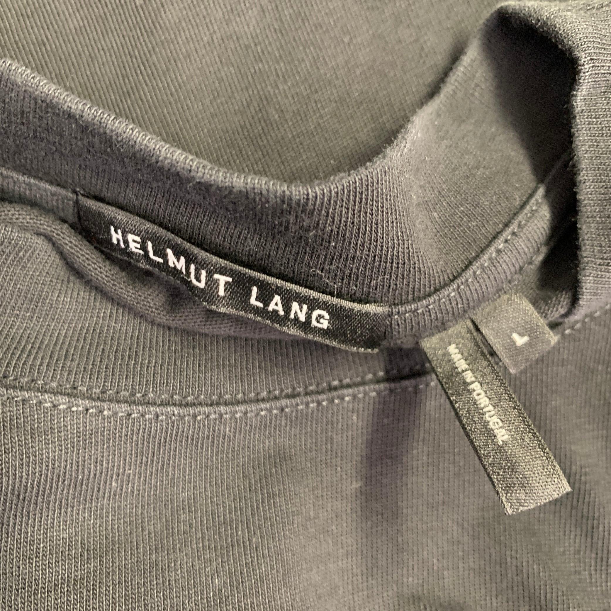 HELMUT LANG Size L Austria Black Red Print Cotton Crew Neck T-shirt For Sale 1