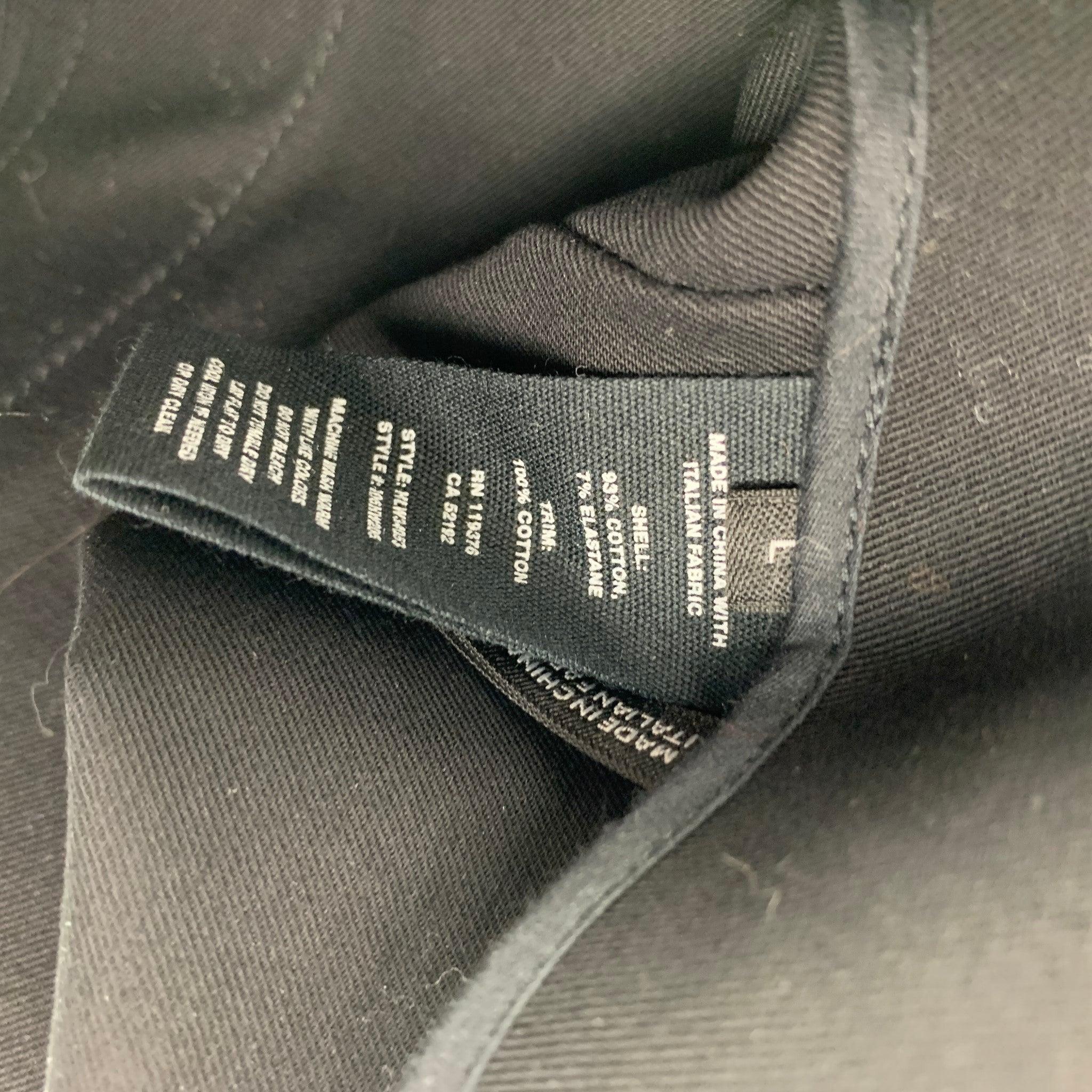HELMUT LANG Size L Black Cotton Fitted Dress Pants In Good Condition In San Francisco, CA