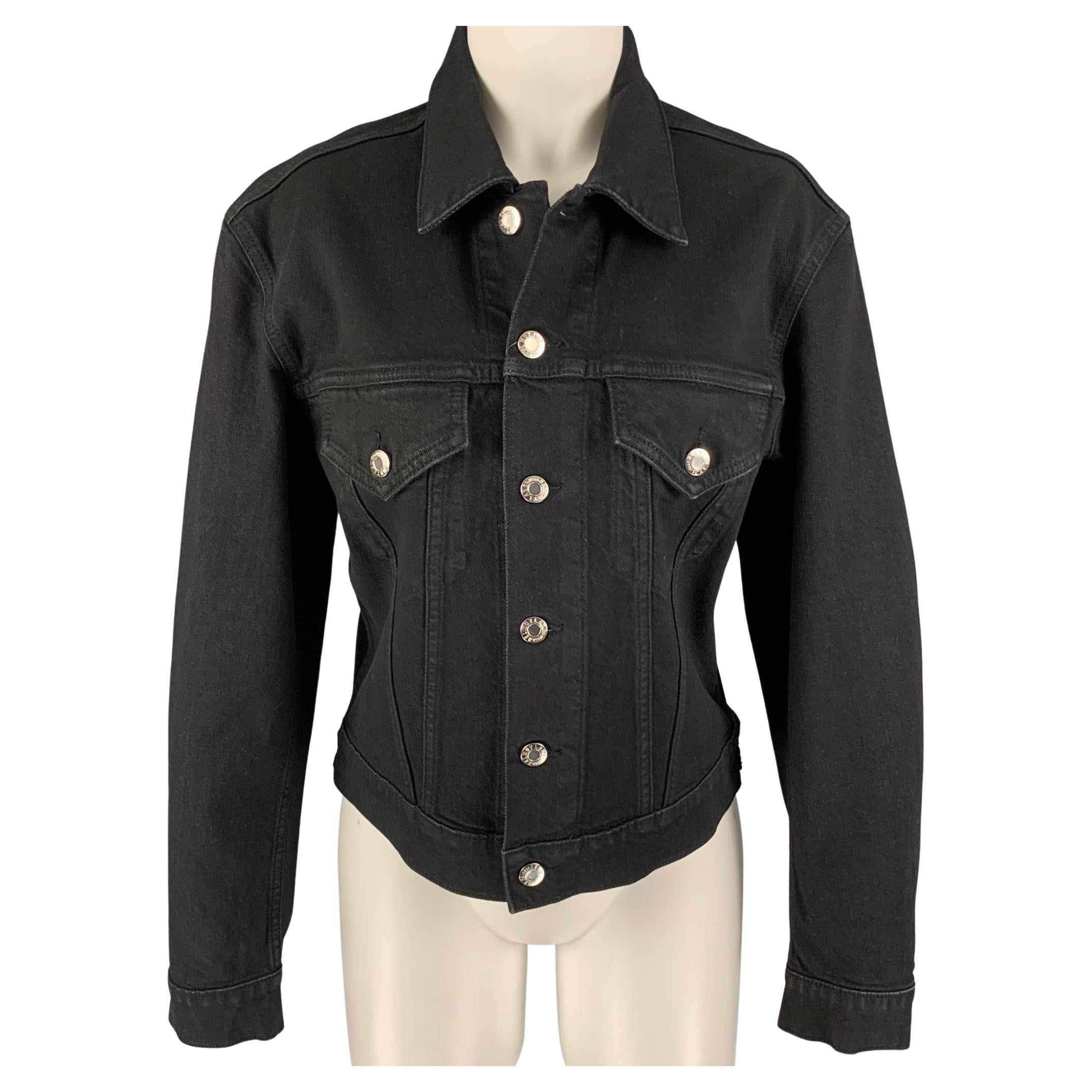HELMUT LANG Size L Black Cotton Masc Trucker Jacket