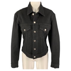 HELMUT LANG Size L Black Cotton Masc Trucker Jacket