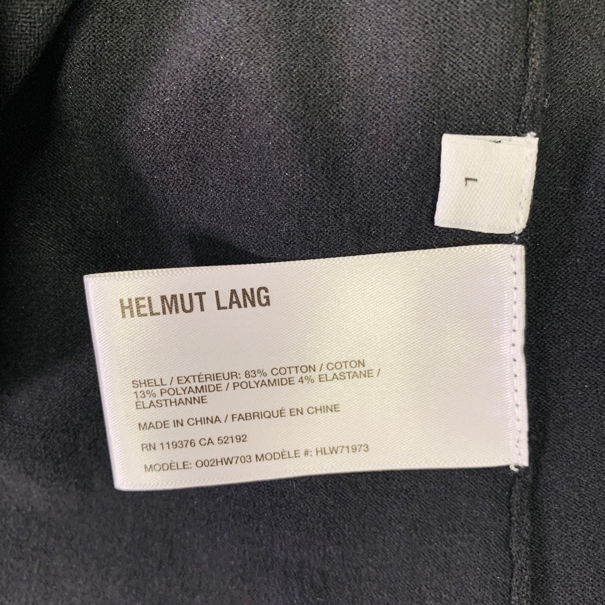 HELMUT LANG Size L Black Cut Out Crew Neck Pullover en vente 1