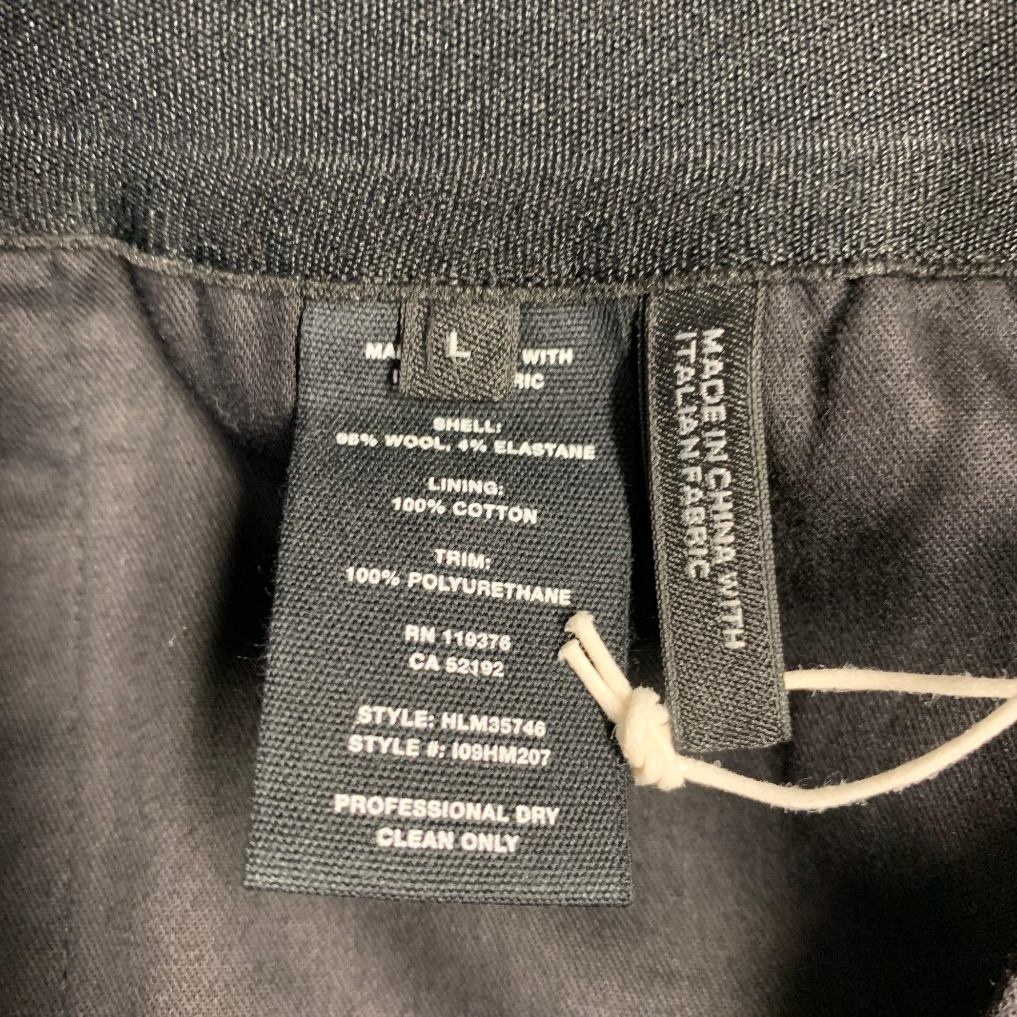 HELMUT LANG Pantaloni casual in misto lana a righe nere e argento taglia L In condizioni ottime in vendita a San Francisco, CA