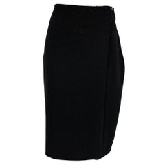 HELMUT LANG Taille L Jupe ouverte sur le devant en laine noire